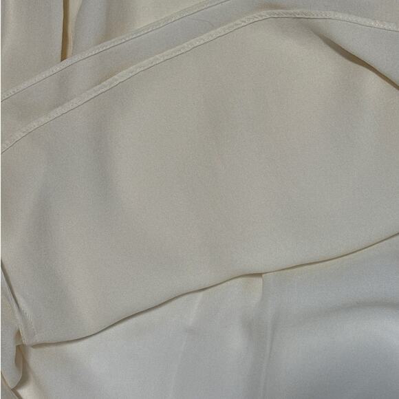 Tory Burch Silk Peasant Blouse Top Ivory Chiffon Size S Batik Trim Boho Designer - Picture 14 of 16